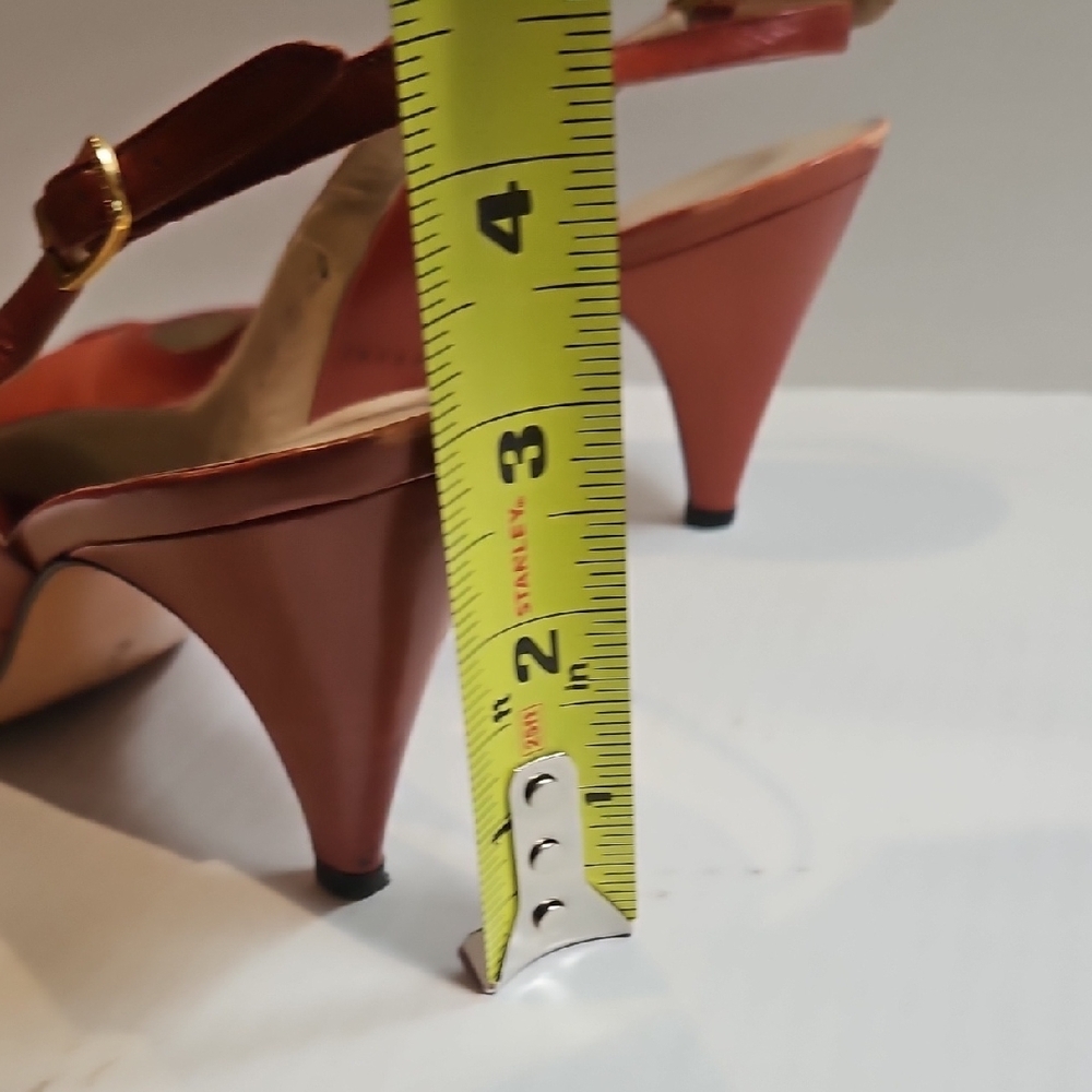 Salvatore Ferragamo Women's Rust Slingback Heels Size 7.5 AA - Picture 7 of 12